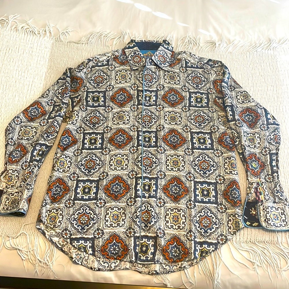 Robert Graham Silk Road long sleeve button down floral print shirt